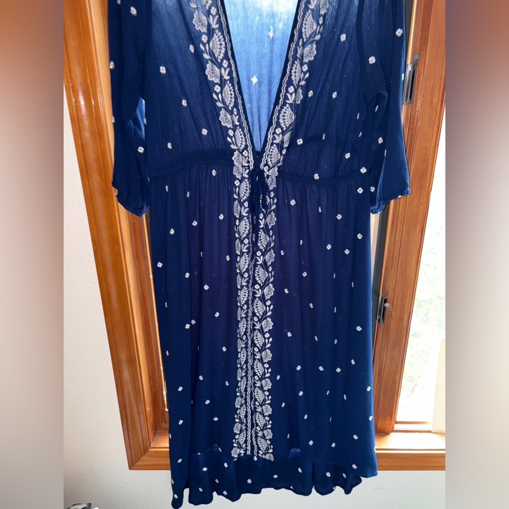 Embroidered Navy Boho Dress Tunic